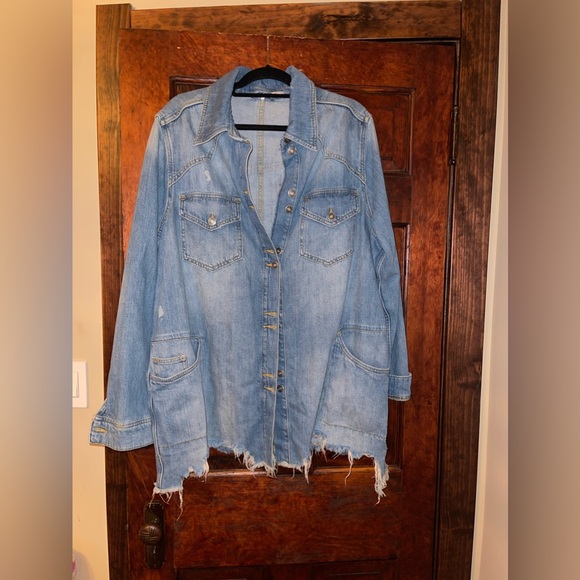 Free People Moonchild Denim Shacket - Picture 2 of 4